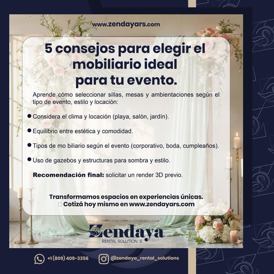 5 consejos para elegir el mobiliario ideal para tu evento en Punta Cana
