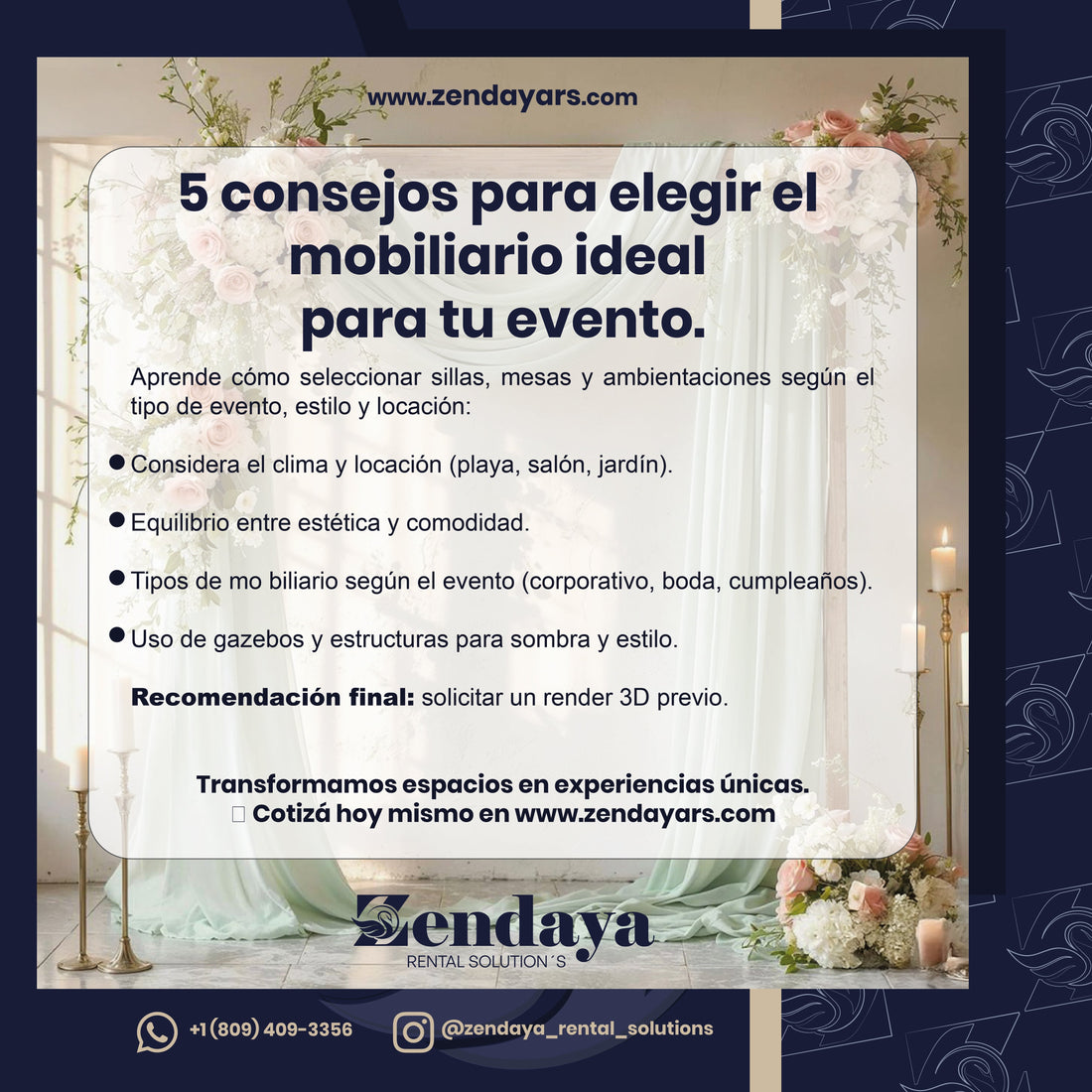 5 consejos para elegir el mobiliario ideal para tu evento en Punta Cana